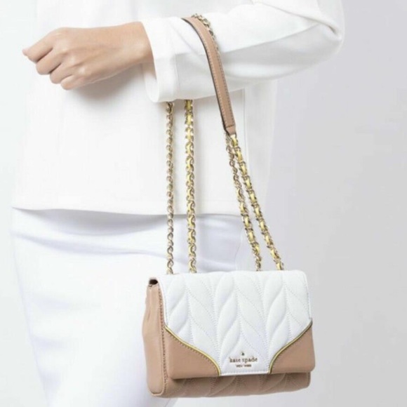 Kate Spade Briar Lane Emelyn quilted white/dove multi colorblock crossbody - Picture 3 of 16